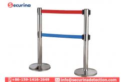 China Stainless Steel Stanchion Queue Post Crowd Control Retractable Belt Barrier supplier