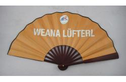 China 26.5cm promotional hand fan with bamboo ribs and double-side printed fabric supplier