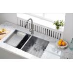 good quality handCrafted SUS304 Handmade 60/40 Double sinks with drainer for sale