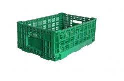 China Custom Plastic Turnover Box Light Ventilated Stackable Plastic Crates Foldable supplier