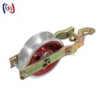 20KN Transmission Line Earth Wire Grounding Conductor Stringing Pulley Block for sale