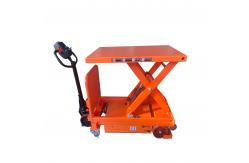 China Self Propelled Mobile Lift Table 1100lbs Full Eletric Lifting With 24 DC Batteries supplier