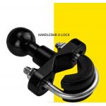 TPU Handlebar U Shape Motorcycle Cellphone Holder With Charger 360D Rotation for sale