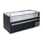 Top Two Sliding Glass Door Chest Freezer Static Cooling Straight unit Restaurant supermarket convenience store for sale