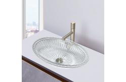 China One Piece Molding Glass Vessel Sink Bowls 550mm Long No Overflow supplier