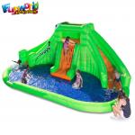 Green Tarpaulin TUV Outdoor Inflatable Water Slides for sale