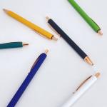 Press Type Business Office Pen Metal Ballpoint Pen With Spray Adhesive Process for sale