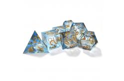 China White flow sand ​ Resin multi -noodle tablet game dice set  dnd dice supplier