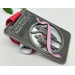 PVD Plating Zinc Alloy Painting Marathon Medals Grey Hollow Out for sale
