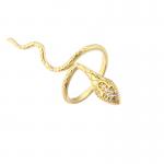 Snake 18K Diamond Ring Customized Open Adjustable Gold Plated Finger Ring for sale