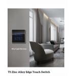 RS485 Blue Light Style Glass Panel Touch Switch Zinc Alloy Edge Frame for sale