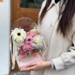 Valentine's Day hand-held flower box, transparent pvc folding diy bouquet for sale