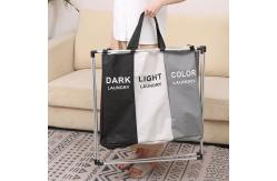 China Waterproof Sturdy Collapsible Laundry Hamper With Triple Baskets Reusable supplier
