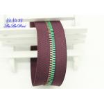 Garments / Bags Brass Long Chain Zipper Silver Teeth Polyester / Cotton / Aramid Tape for sale