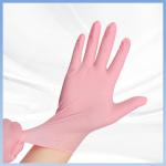 Pink Disposable Synthetic Nitrile Gloves For Worry Free Hand Hygiene for sale