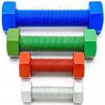 1/2 X 70 mm B7 / A194 Gr. 2h Fluorocarbon Coating Stud Bolts Nuts 2 Pcs HDG Finish for Heavy Duty Applications for sale