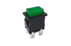 China Taiwan Electrical Push Button Switch, 21*15mm, ON-OFF, Green Illuminated supplier