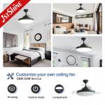 DC Silent Motor LED Retractable Ceiling Fan Light 6 Speed Remote Control