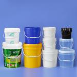 Round Plastic Bucket Container with Handle Lip Food Grade Portable PP Transparent Barrel for sale