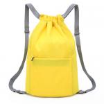 Recyclable Oxford Drawstring Gym Backpack Custom Logo With Zipper for sale