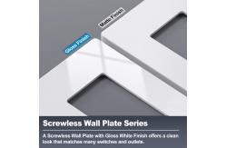 China Rectangular 4 Gang Screwless Wall Plate For Socket Switch Cover supplier