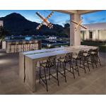 Grey Concrete Rectangle Patio Table Set Outdoor GRC Concrete Table Bench for sale