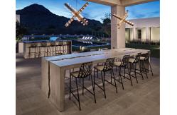 China Grey Concrete Rectangle Patio Table Set Outdoor GRC Concrete Table Bench supplier