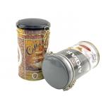 OEM Coffee Tin Cans Air Tight Clear Lid On Top Cylinder Tin Box With Clasp for sale