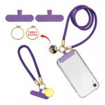 Purple Sublimation Blanks Phone Lanyard Strap With Sublimation Charm Blank for sale