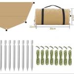 Folding Outdoor Vinyl Canopy Camping Hexagonal Canopy Beach Rainproof Awning