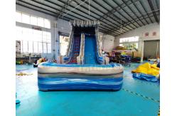 China Adult Kids Playground Bouncer Inflatable Water Slide With Pool supplier