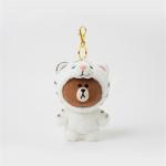 Cute Orange Bear Custom Soft Keychain Plush Toys Mini Stuffed Animal Keychain