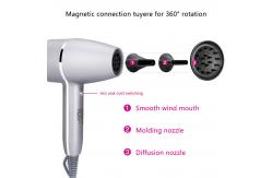 China 1400W DC Hair Dryer Negative Ions Small Size 2m Cord With 3 Nozzle supplier