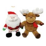 30CM Glow up Christmas Gift Plush Santa and Reindeer for 3+ Kids Play for sale