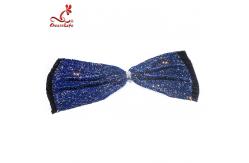 China SGS Laser Sequins Shinny Embroidered Lace Fabric With Elastic Mesh supplier