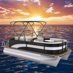 China LED Navigation Lights Seagrass / EVA Floor Fast Pontoon Boat Max Horsepower Of 100HP For Navigation Enthusiasts manufacturer
