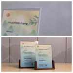 Wooden Base Cutsom U Shaped A5 Acrylic Photo Frame Portrait Picture Frame for sale