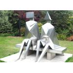 Contemporary Metal Garden Sculptures Couple Figures Matt / Sandblasting Finishing for sale