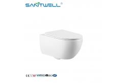 China Small ceramic white p-trap 180mm wall mounted toilet space saving vanitary closet supplier