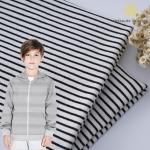 Yarn Dyed Cotton French Terry Fabric Stripe Breathable Soft 32S Material for sale