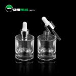50ml Essential Oil Container Round Glass Aluminum Dropper Eye Serum Bottle for sale