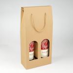 Recycle Corrugated Cardboard Wine Box / 2 Bottle Wine Box Cardboard with Handle for sale