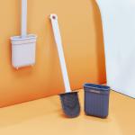 OEM ODM Silicone Bristle Toilet Brush And Holder Set Home Bathroom Accessories for sale