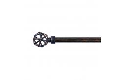 China Black Sweep Copper 0.4mm Curtain Rod Set 28mm Diameter With Single Bracket supplier
