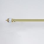 Aluminum Golden 25mm Iron Curtain Rod Capped Glass Finial With Double Bracket