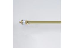 China Aluminum Golden 25mm Iron Curtain Rod Capped Glass Finial With Double Bracket supplier