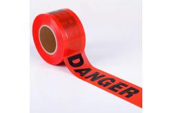 China Custom Printed Barricade PE Warning Tape Non Adhesive Red Roll  Plastic Barricer Tape supplier