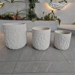 Blue and Yellow Round Fiber Clay Planter with Frost Resistance