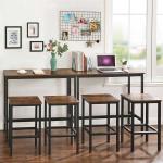 6.2 Inch Bar Table Stool Set Industrial Coffee Vintage Brown Dining Bar Table for sale