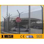 3.5mm Wire Anti Climb Mesh Fence 3.5m High Include Top Y Arm And Barbed Wire For Parking Lot for sale